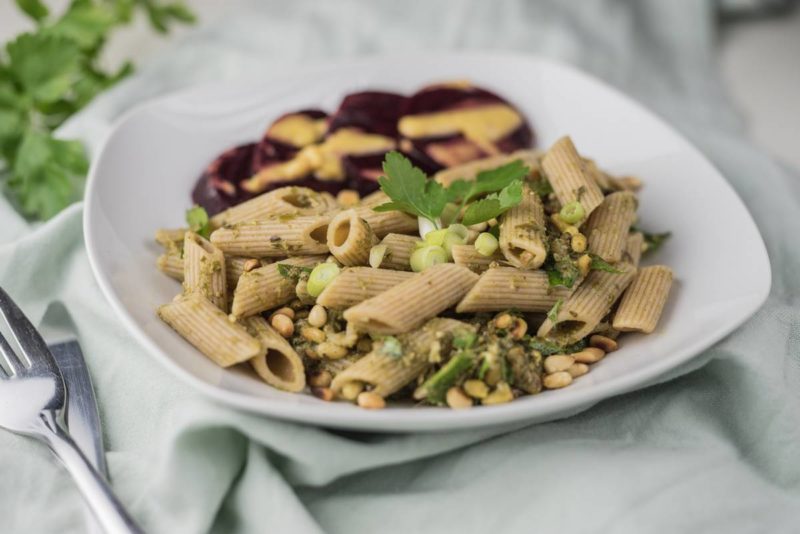 Penne auf rote Beete