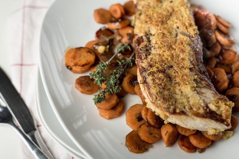 Ofenschnitzel mit Senfkruste