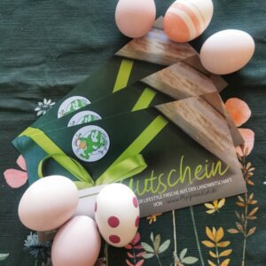 Es wird ein Gutschein vom Mygreenkuh gezeigt.